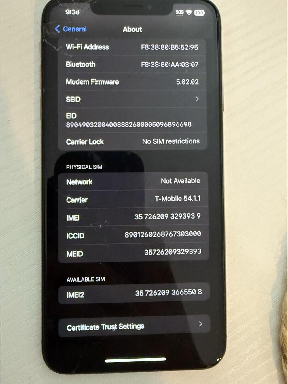 Apple iPhone XS Max 64GB Unlocked Gold Screen Issue Fully Functional Face ID